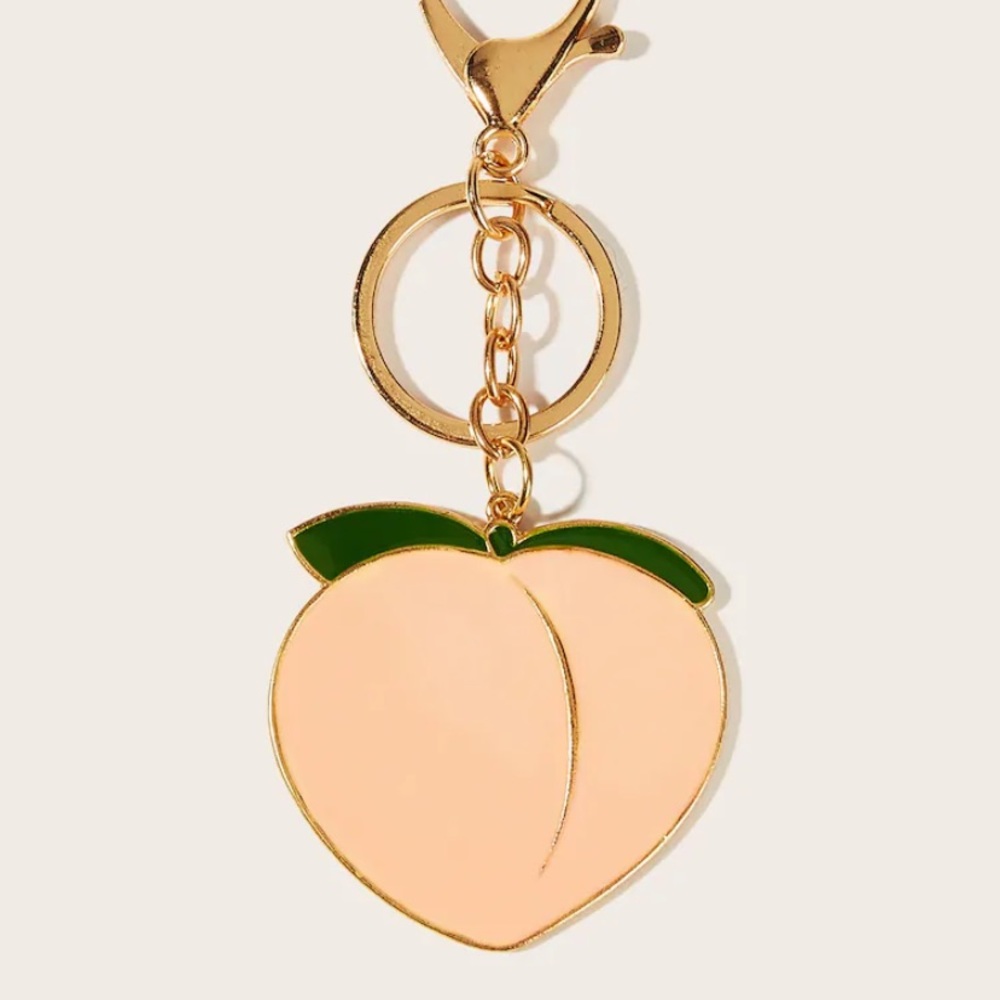Peach 🍑 Pendant Keychain With Lobster Clasp